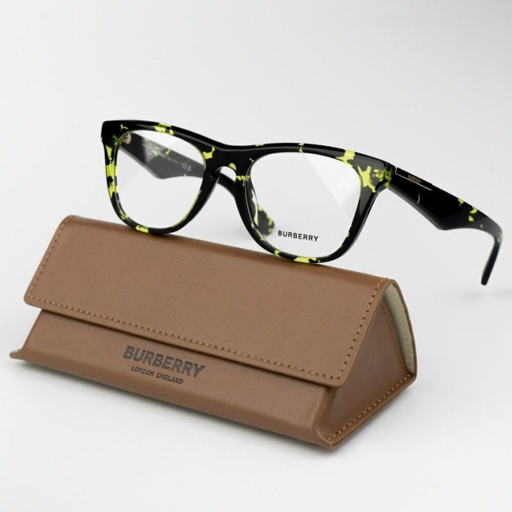 SALE! NEW Burberry BE2409 4124  Green Havana Square Unisex Eyeglasses BE 2409